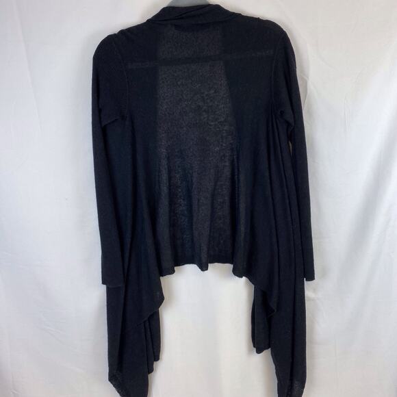 ALLSAINTS Black Merino Wool Alpaca Blend Asymmetrical Sweater Cardigan Size S - Picture 7 of 8